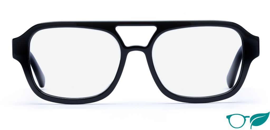 Arran Black Glasses front