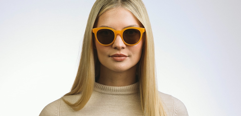 Campbell honey yellow large round sunglasses 
