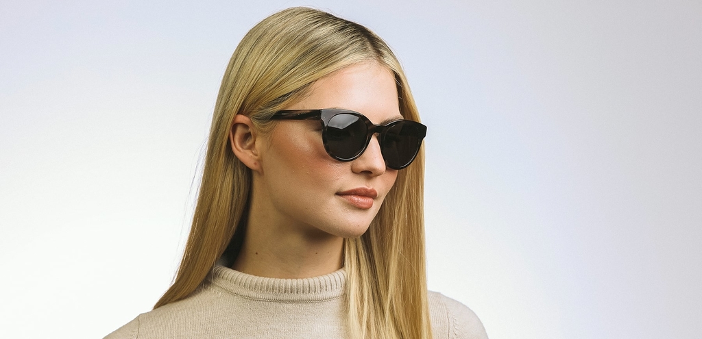 Campbell slate grey large round sunglasses 
