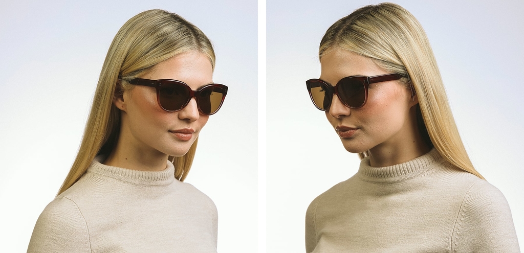 Swinton maroon fade sunglasses exaggerated 50s cat eye 