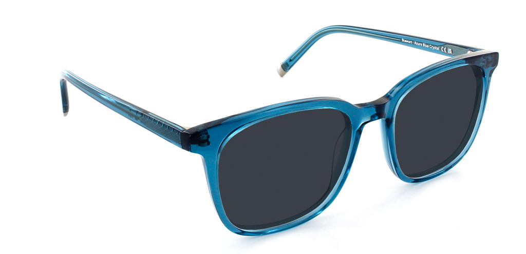 Azure Blue Crystal with Grey Lenses Angle Image