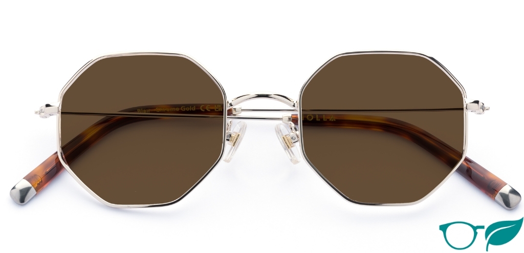 Blair in Chrome Gold – Modern Octagonal Sunglasses | IOLLA