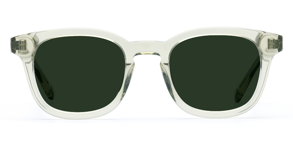 Bute in Moss Green Crystal – Versatile Square Sunglasses | IOLLA