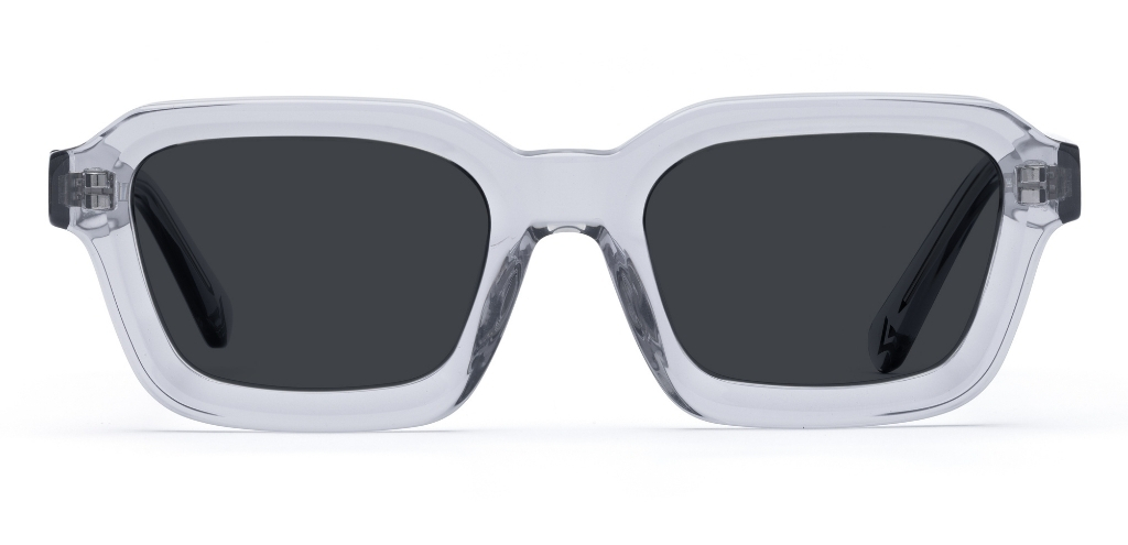 Finlay in Light Grey Crystal – Modern Square Sunglasses | IOLLA