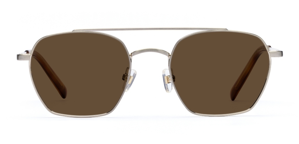 Harrison in Brushed Gold – Metal Aviator Sunglasses | IOLLA