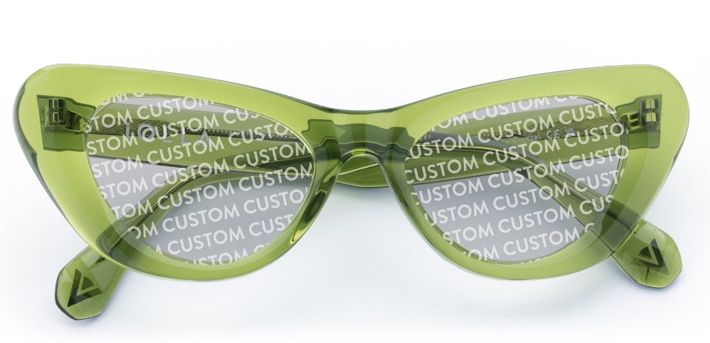 Kelly in Olive Crystal – Trendy Cat-Eye Sunglasses | IOLLA