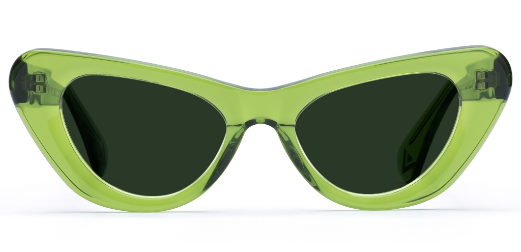Kelly in Olive Crystal – Trendy Cat-Eye Sunglasses | IOLLA