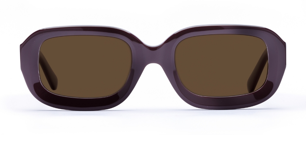 Kerr in Plum – Soft-Edged Rectangle Sunglasses | IOLLA