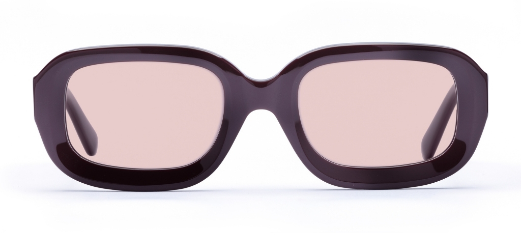 Kerr in Plum – Soft-Edged Rectangle Sunglasses | IOLLA