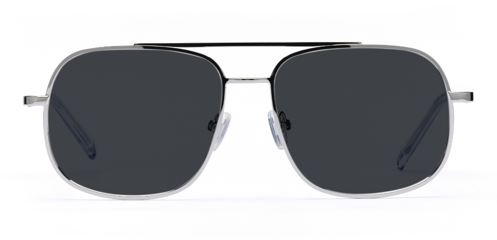 Sinclair in Chrome Silver – Sleek Oversized Aviator | IOLLA