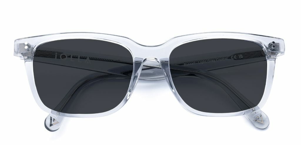 Russell Light Grey Crystal – Vintage-Inspired Sunglasses | IOLLA