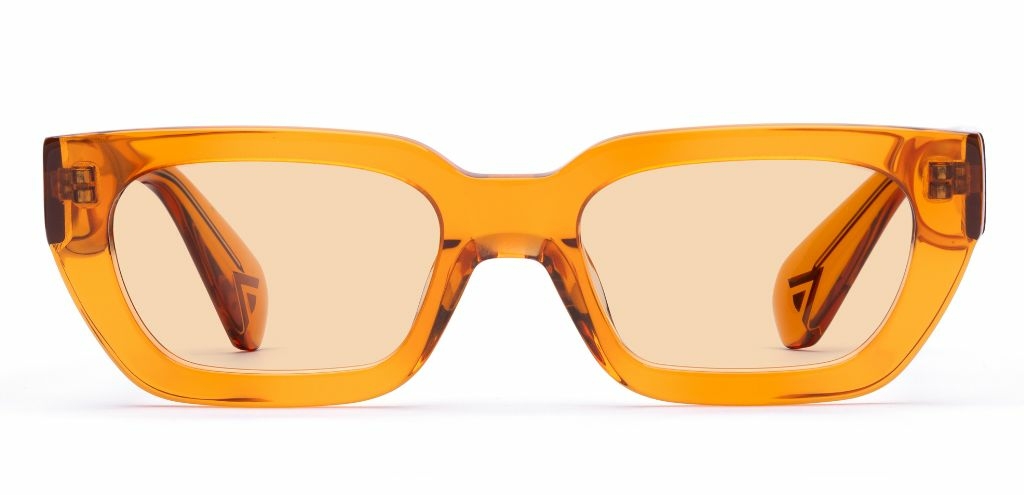Shaw in Orange Crystal – Standout Geometric Sunglasses | IOLLA