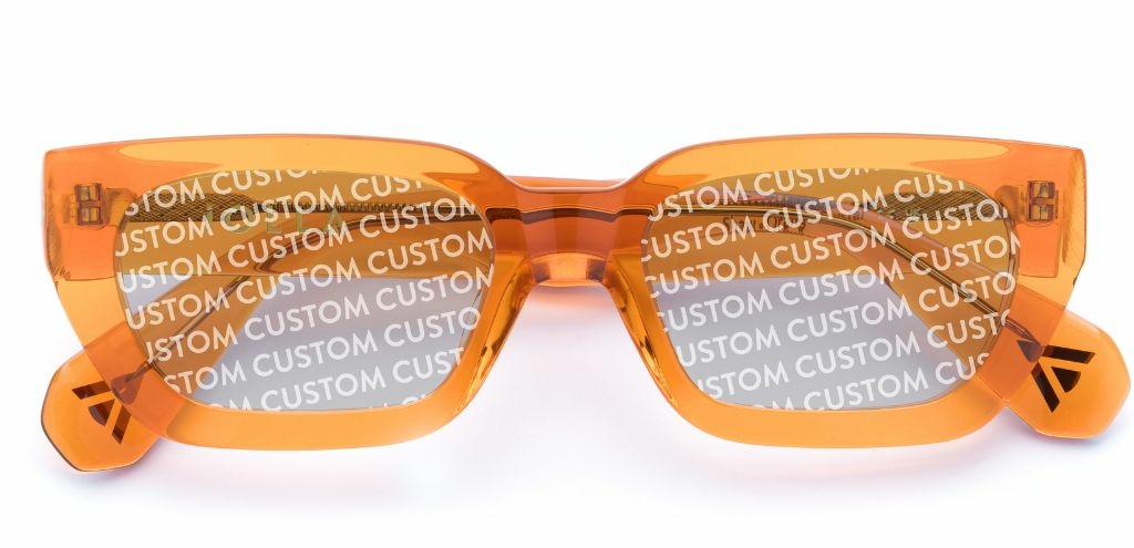 Shaw in Orange Crystal – Standout Geometric Sunglasses | IOLLA