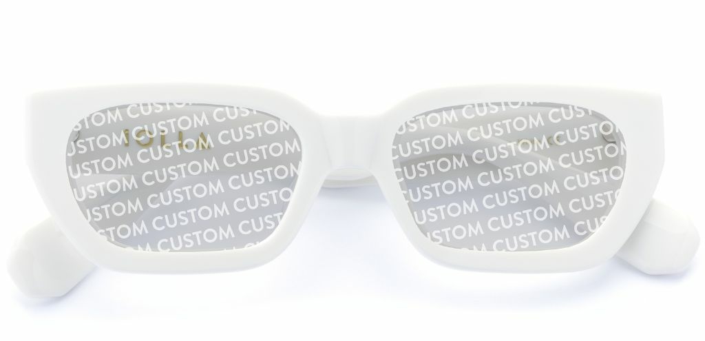 Shaw in White – Standout Geometric Sunglasses | IOLLA