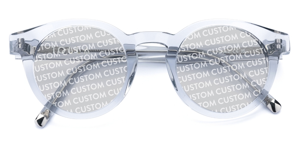 Somerville in Light Grey Crystal – Bold Round Sunglasses | IOLLA