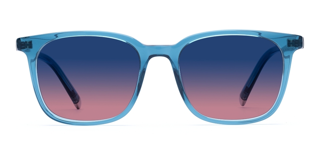 Stewart in Azure Blue Crystal – Striking Square Sunglasses | IOLLA