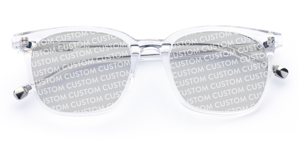 Stewart in Clear Crystal – Timeless Square Sunglasses | IOLLA