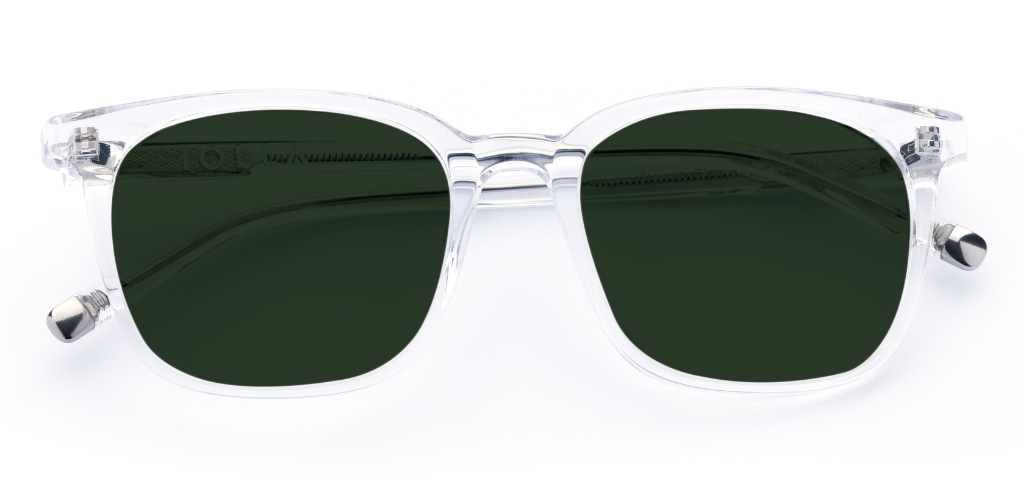 Stewart in Clear Crystal – Timeless Square Sunglasses | IOLLA