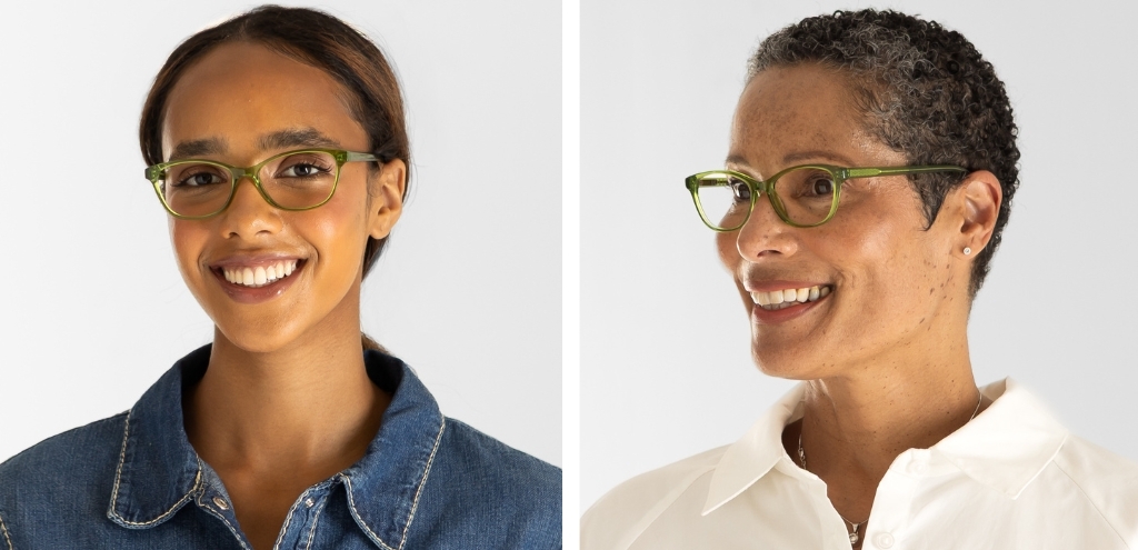 Healey_OliveCrystal_glasses_on_model