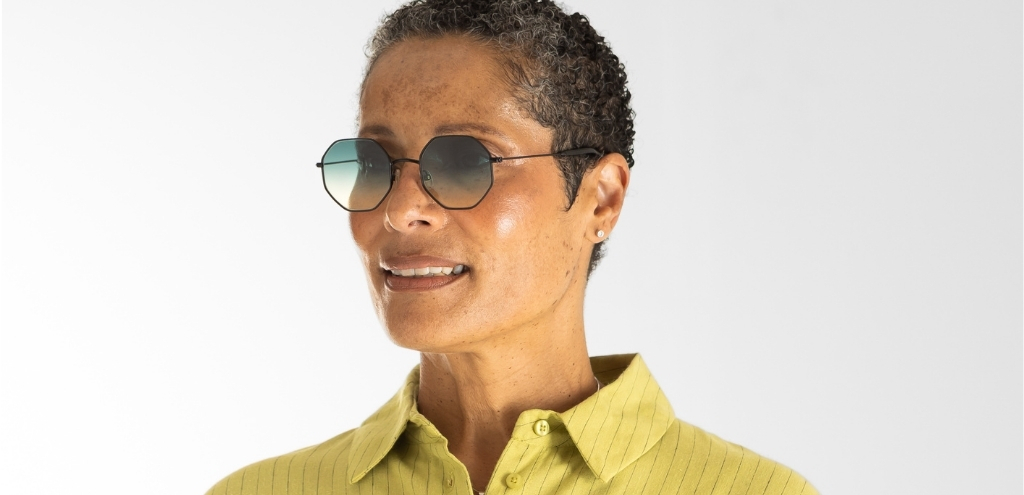 Blair Matte Black Sunglasses on model