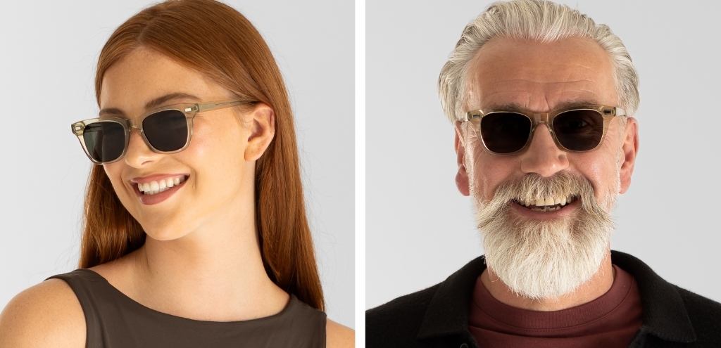 Models wearing IOLLA Duncan Moss Green Crystal Sunglasses