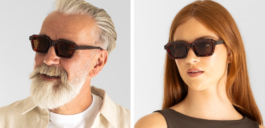 Models wearing IOLLA Finlay Dark Tortoise Sunglasses
