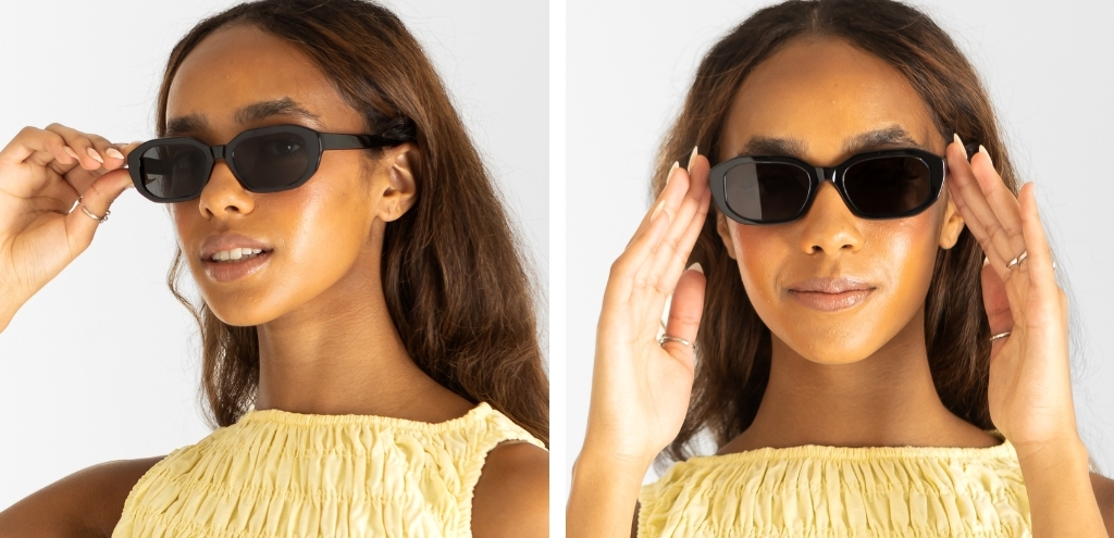 Ness Black Sunglasses on model