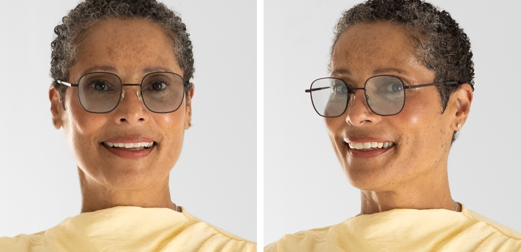 Model wearing IOLLA Taylor Matte Black Glasses with Tint