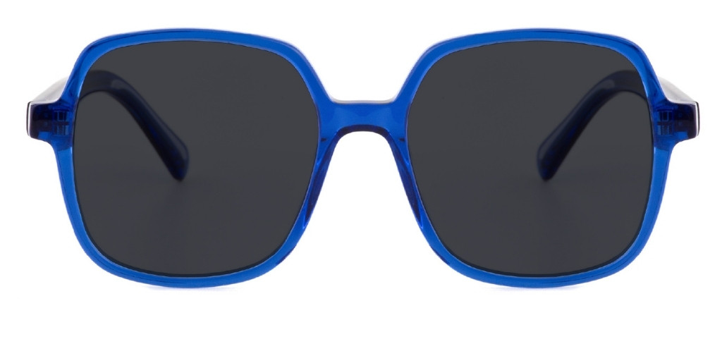 Blue Square IOLLA sunglasses with grey lenses, front facing on white background