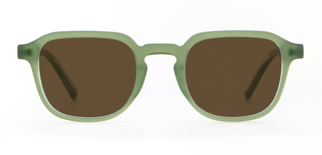 IOLLA Boyd Sunglasses in Khaki Green with Brown Lenses