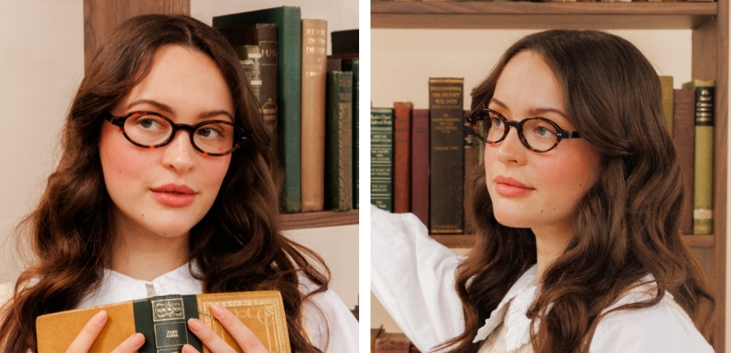 Deep havana oval acetate eyeglasses with lightweight design and prescription lenses