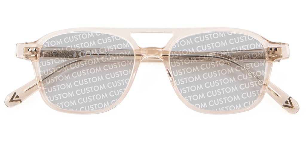 IOLLA Ramsay Vanilla Crystal Sunglasses with Custom Tint
