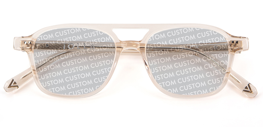 IOLLA Ramsay Vanilla Crystal Sunglasses with Custom Tint