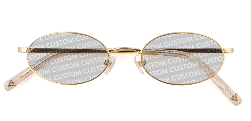IOLLA Skye Brushed Gold Sunglasses with Custom Tint