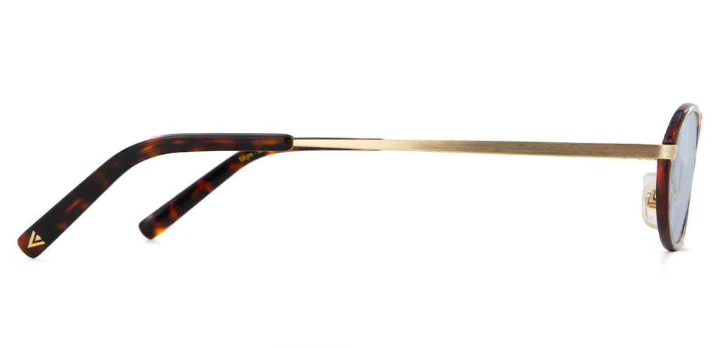 IOLLA Skye Sunglasses in Brushed Gold with Deep Havana Piping with Glacier Lenses