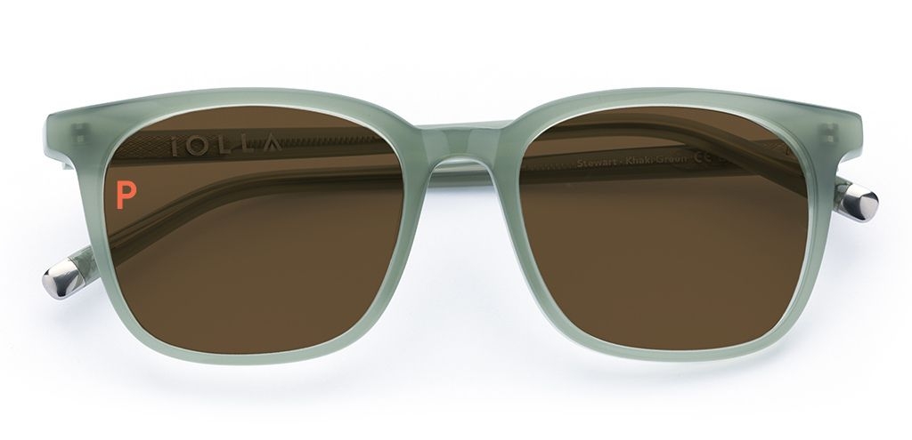Stewart Sunglasses Khaki Green with Brown Polarised Lenses