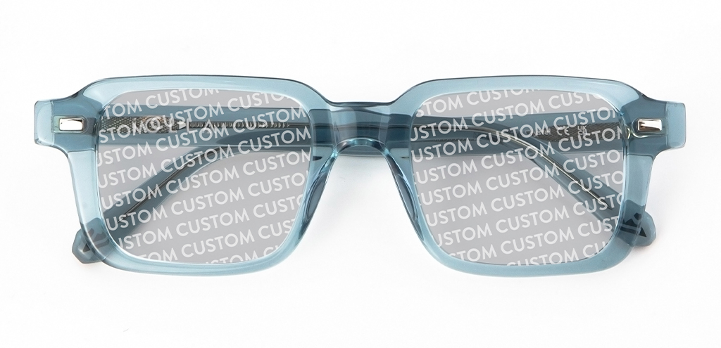 Angus Sunglasses in Teal Crystal with Custom Tint