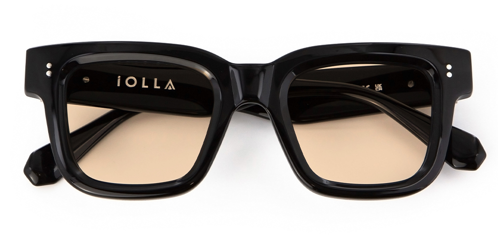 Brodie Sunglasses in Black with Tangerine Tint