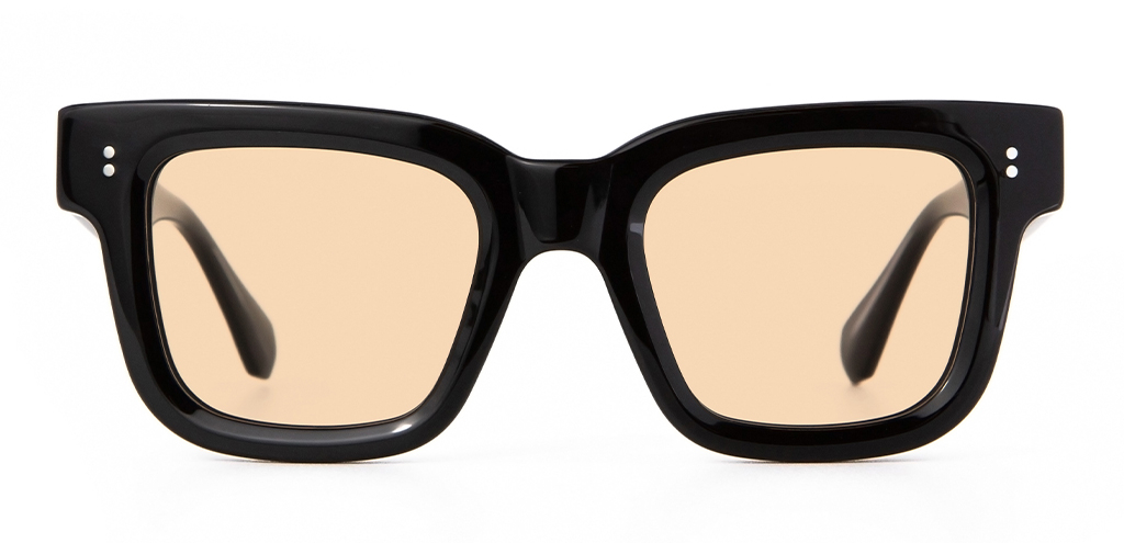 Brodie Sunglasses in Black with Tangerine Tint