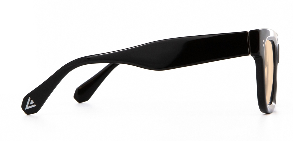 Brodie Sunglasses in Black with Tangerine Tint