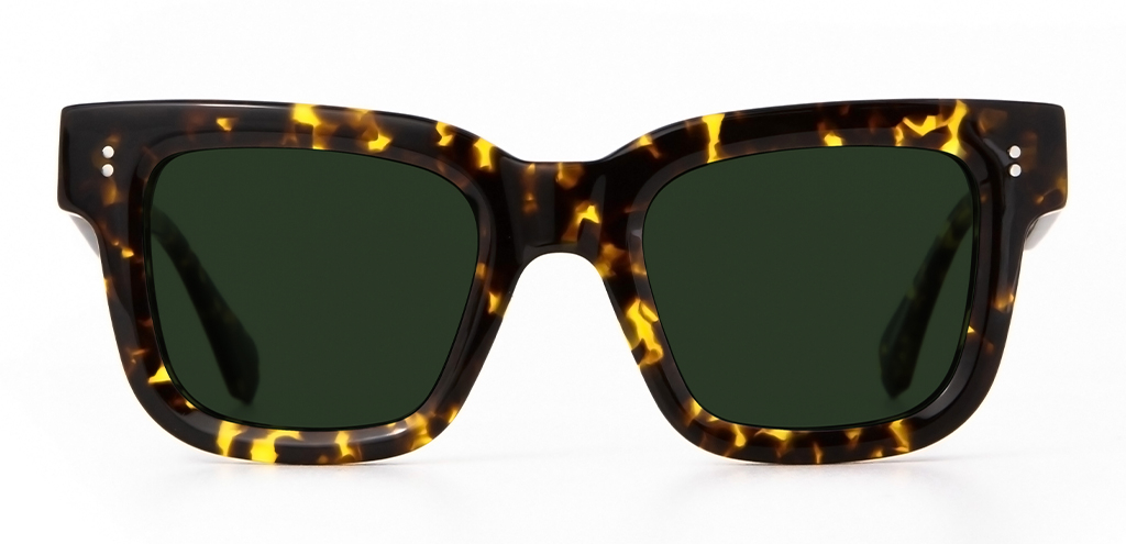 Brodie Sunglasses in Classic Tortoise with Green Lenses