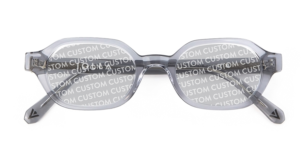 Dunbar Sunglasses in Light Grey Crystal with Custom Tint