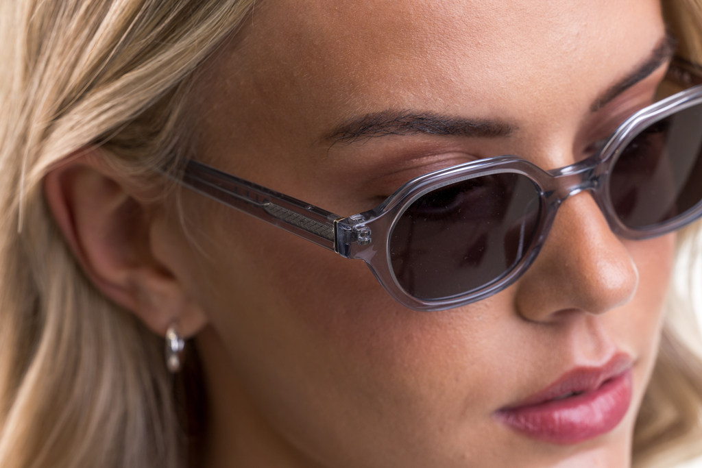 IOLLA Dunbar Sunglasses in Light Grey Crystal with Grey Lenses