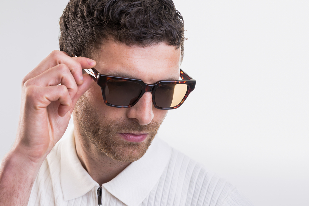 IOLLA Macrae Sunglasses in Deep Havana with Brown Lenses