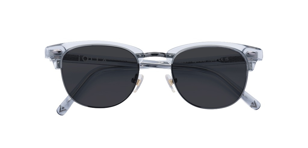 Livingstone Light Grey Crystal Sunglasses with Grey Lenses 