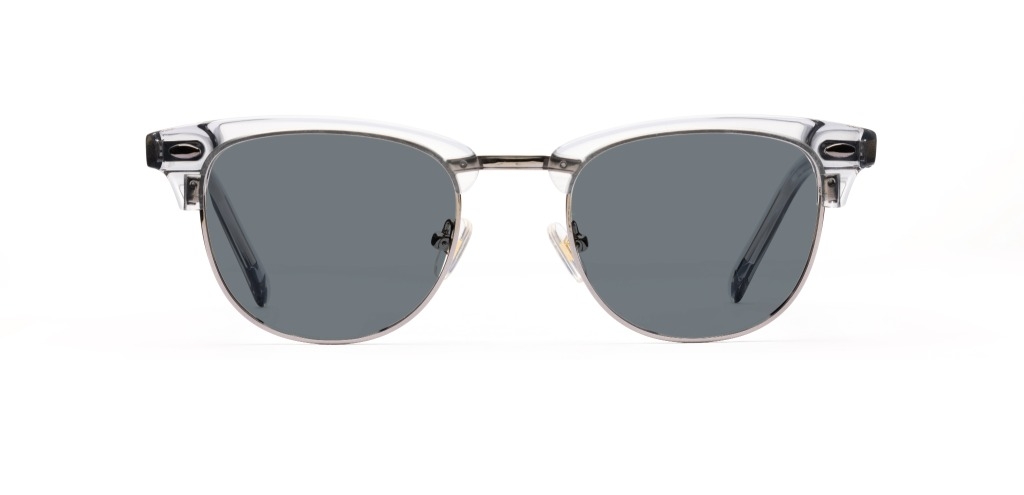 Livingstone Light Grey Crystal Sunglasses with Grey Lenses 