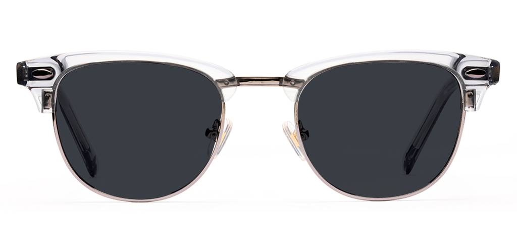 Livingstone Light Grey Crystal Sunglasses with Grey Lenses 
