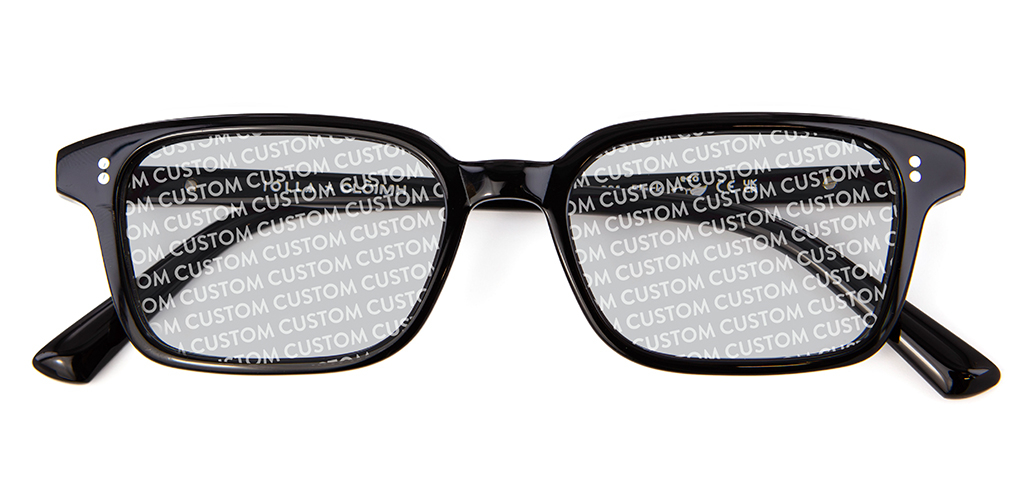 Front view of 001 Black Sunglasses with Custom Tints