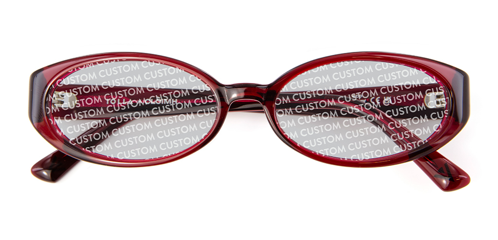 Folded view of 002 Merlot Sunglasses with Custom Tints