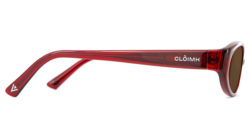 Side view of 002 Merlot Sunglasses with Brown Lenses
